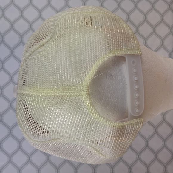 Vintage 80s Nashville Network mesh trucker snapback white & red spellout hat - Picture 4 of 7